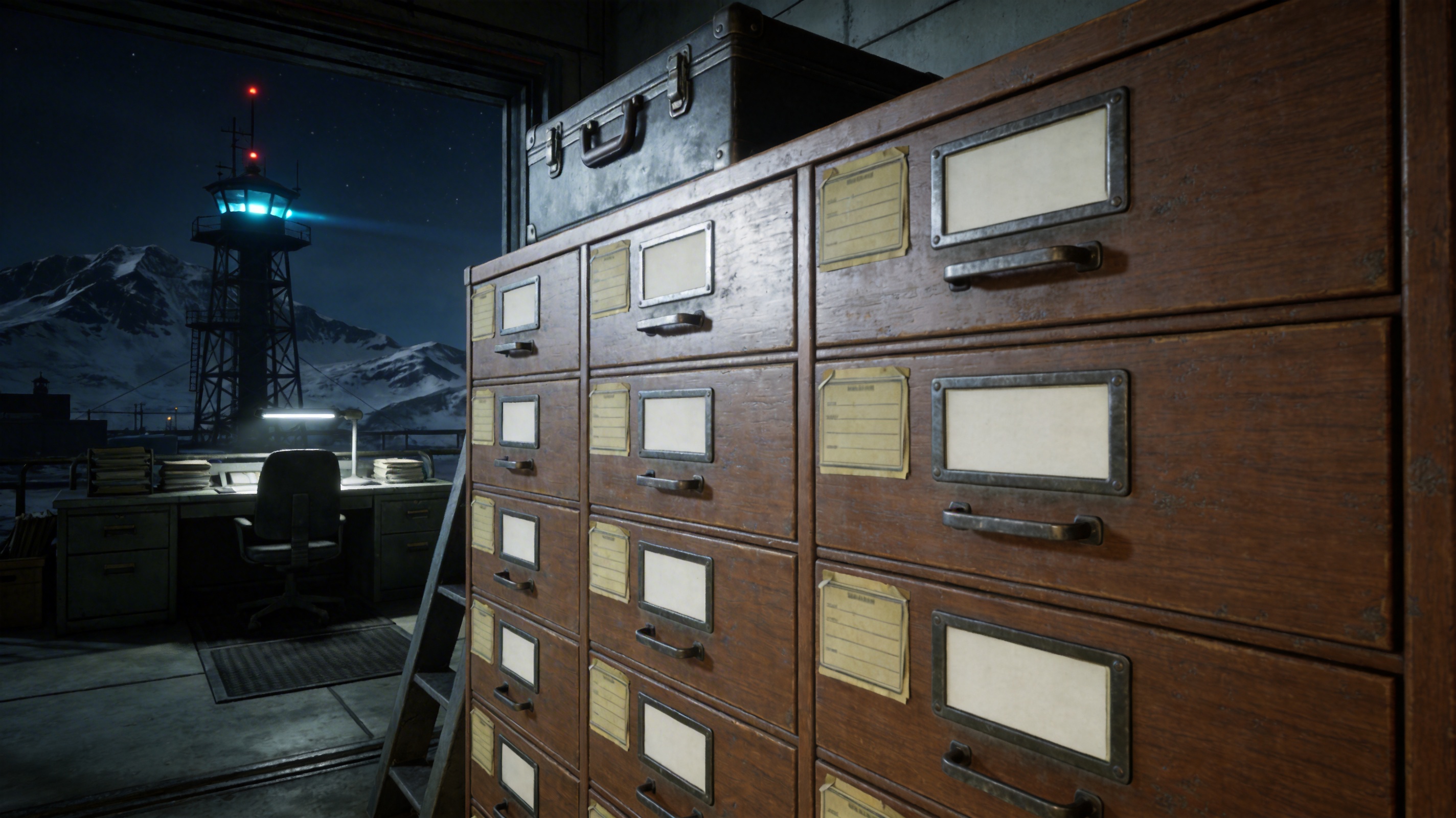 前哨档案室在夜里缓慢发亮，结案留痕柜等待写入第一份封存件。